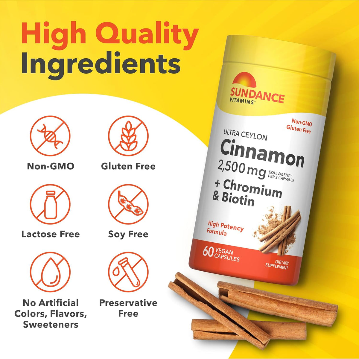 Sundance Ceylon Cinnamon Capsules with Chromium and Biotin