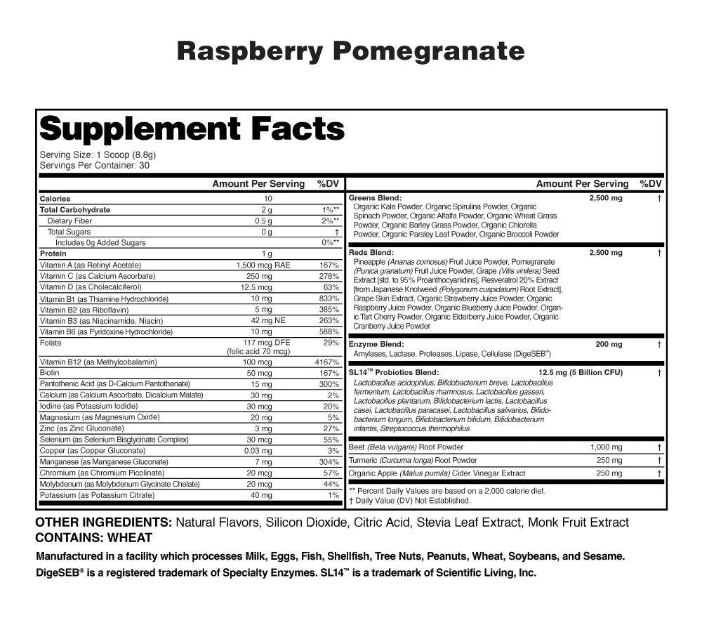 NutraOne Complete Super Foods Raspberry pomegrante