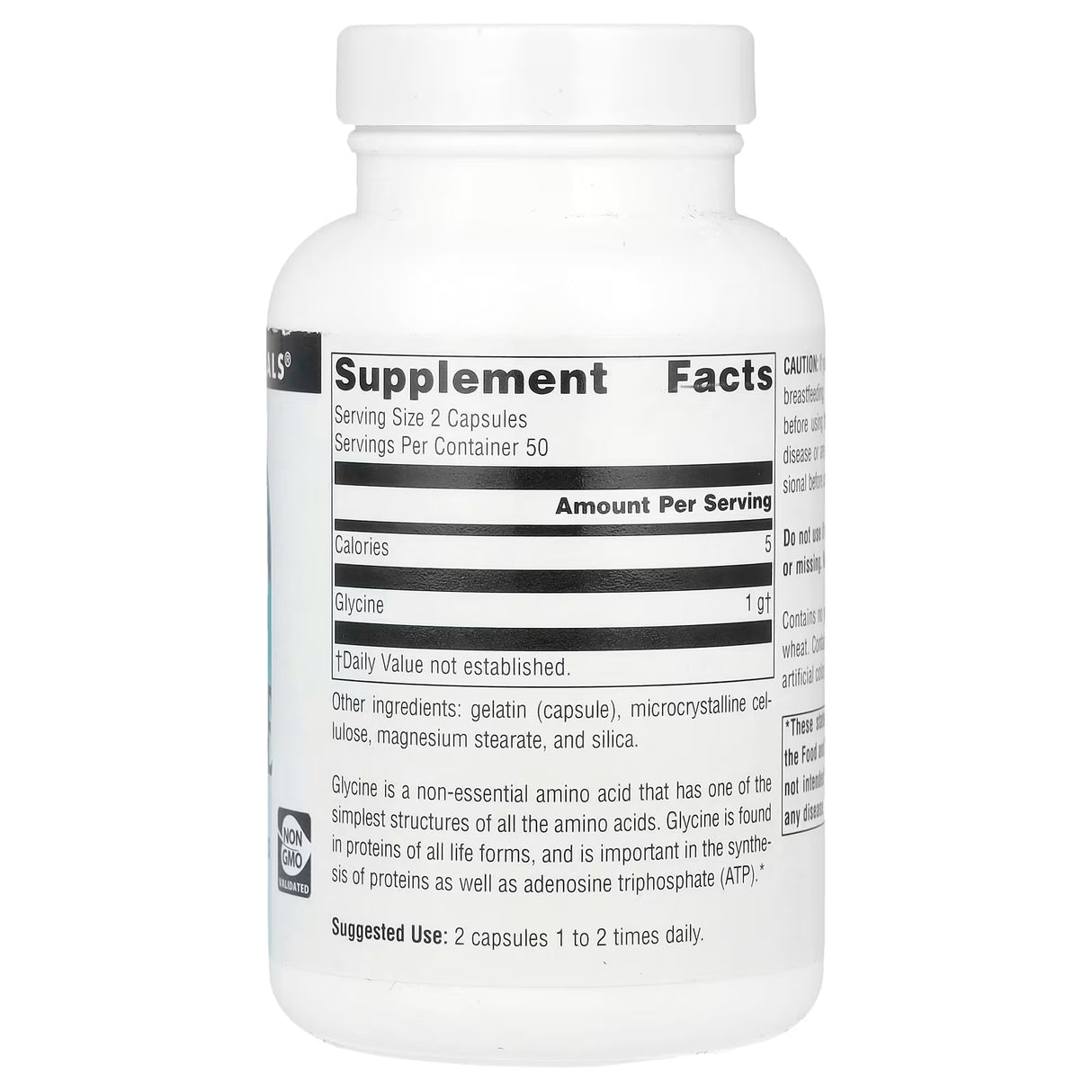 Source Naturals, Glycine, 500 mg , 100 Capsules