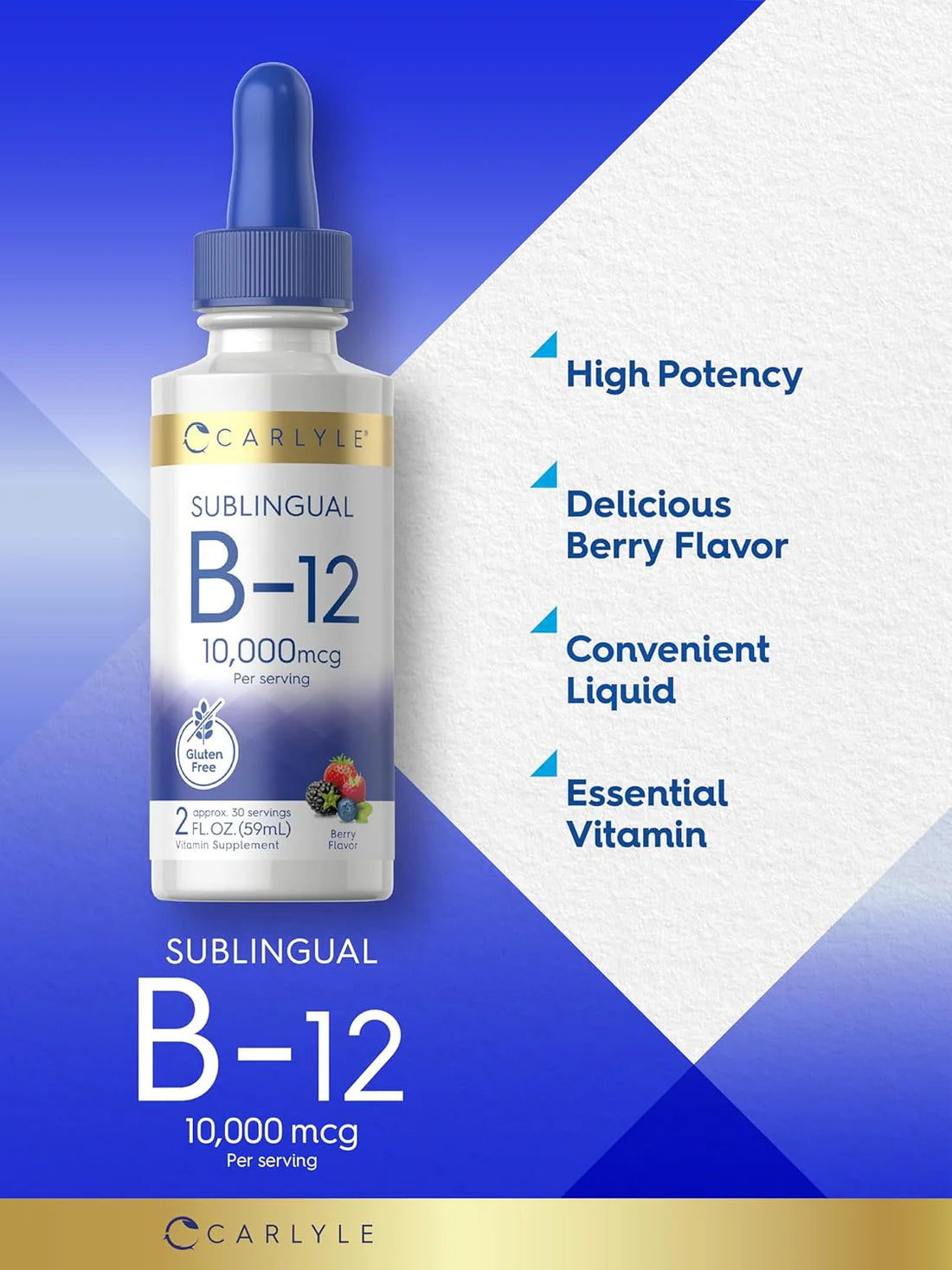 Carlyle Vitamin B-12 10000mcg per serving | 2oz Liquid
