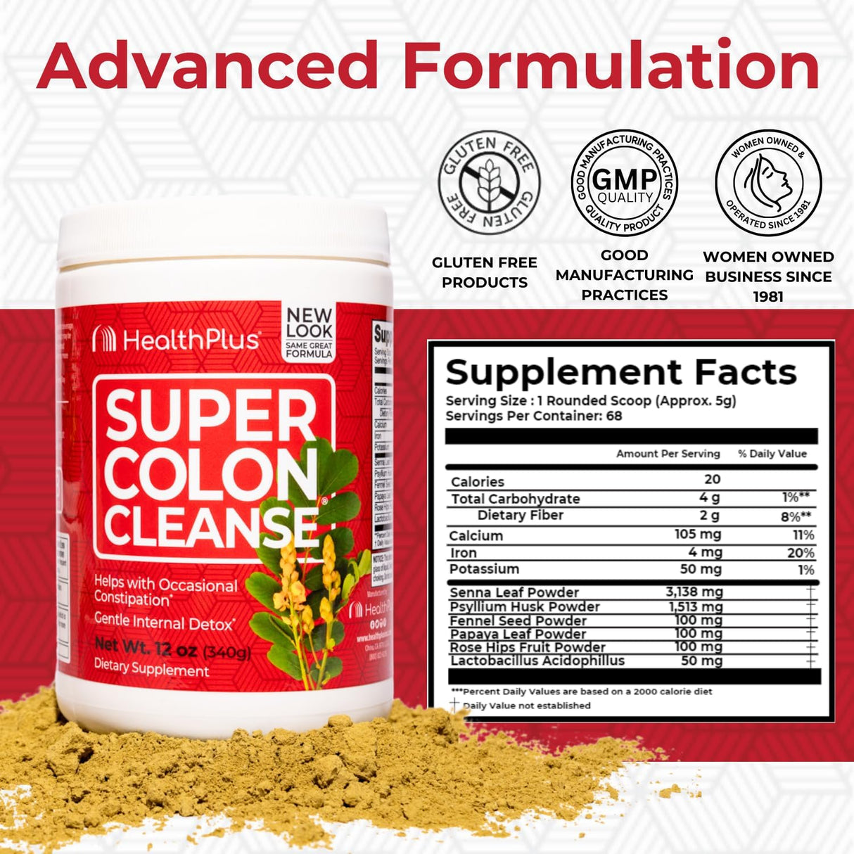 Health Plus Super Colon Cleanse 12 Oz Powder
