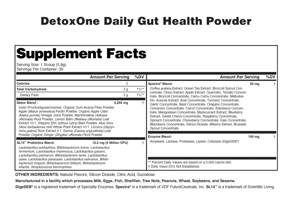 NutraOne DetoxOne Daily Gut Health Powder